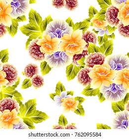 Abstract elegance seamless pattern with floral background