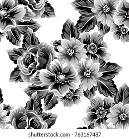 Abstract elegance seamless pattern with floral background