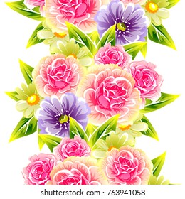 Abstract elegance seamless pattern with floral background