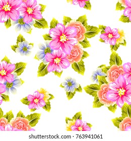 Abstract elegance seamless pattern with floral background