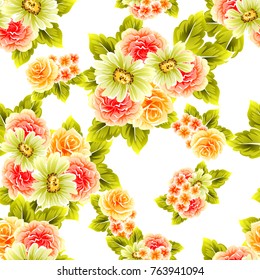 Abstract elegance seamless pattern with floral background