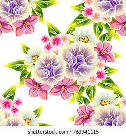 Abstract elegance seamless pattern with floral background