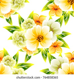 Abstract elegance seamless pattern with floral background