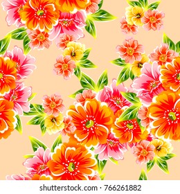 Abstract elegance seamless pattern with floral background