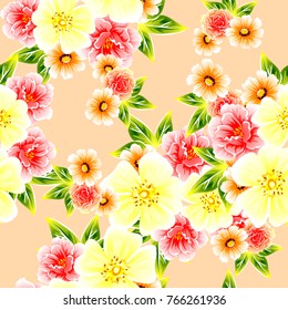 Abstract elegance seamless pattern with floral background