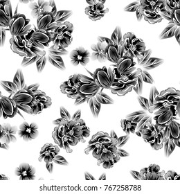 Abstract elegance seamless pattern with floral background