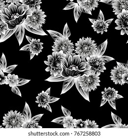 Abstract elegance seamless pattern with floral background