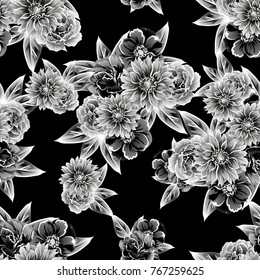 Abstract elegance seamless pattern with floral background