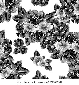 Abstract elegance seamless pattern with floral background