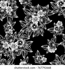 Abstract elegance seamless pattern with floral background