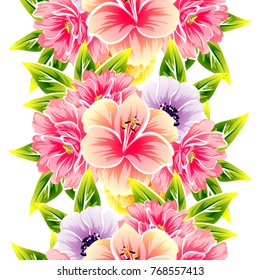Abstract elegance seamless pattern with floral background