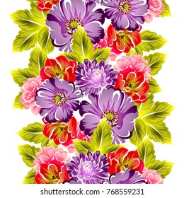 Abstract elegance seamless pattern with floral background