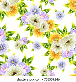 Abstract elegance seamless pattern with floral background
