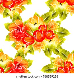 Abstract elegance seamless pattern with floral background