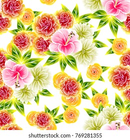 Abstract elegance seamless pattern with floral background