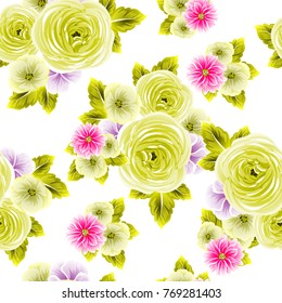 Abstract elegance seamless pattern with floral background