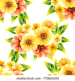 Abstract elegance seamless pattern with floral background