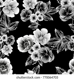Abstract elegance seamless pattern with floral background
