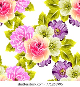Abstract elegance seamless pattern with floral background
