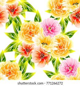 Abstract elegance seamless pattern with floral background