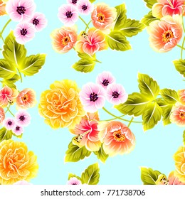 Abstract elegance seamless pattern with floral background