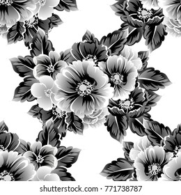 Abstract elegance seamless pattern with floral background