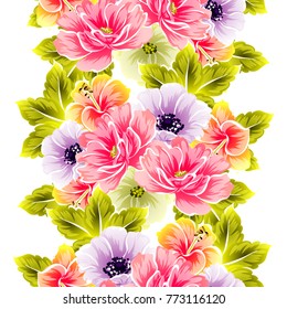 Abstract elegance seamless pattern with floral background