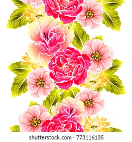 Abstract elegance seamless pattern with floral background