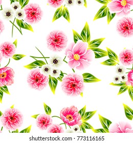 Abstract elegance seamless pattern with floral background