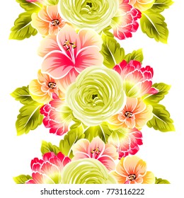 Abstract elegance seamless pattern with floral background