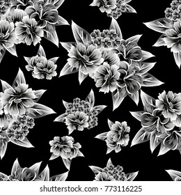 Abstract elegance seamless pattern with floral background