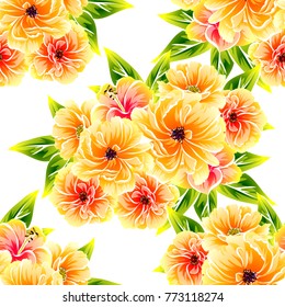 Abstract elegance seamless pattern with floral background