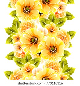 Abstract elegance seamless pattern with floral background