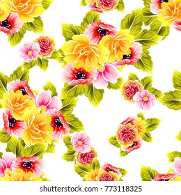 Abstract elegance seamless pattern with floral background