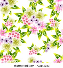 Abstract elegance seamless pattern with floral background