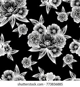 Abstract elegance seamless pattern with floral background