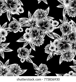 Abstract elegance seamless pattern with floral background