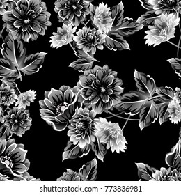 Abstract elegance seamless pattern with floral background