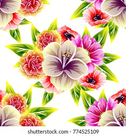 Abstract elegance seamless pattern with floral background