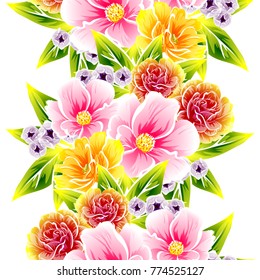 Abstract elegance seamless pattern with floral background