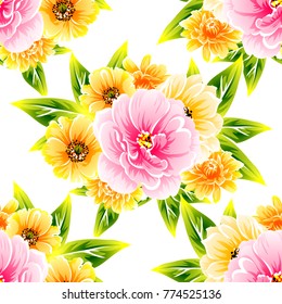 Abstract elegance seamless pattern with floral background