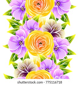 Abstract elegance seamless pattern with floral background