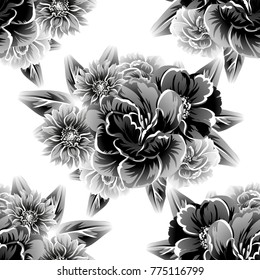 Abstract elegance seamless pattern with floral background