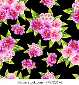 Abstract elegance seamless pattern with floral background
