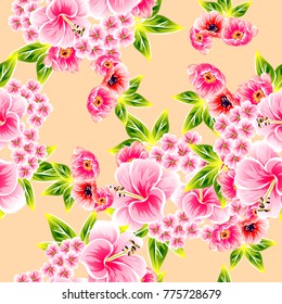 Abstract elegance seamless pattern with floral background