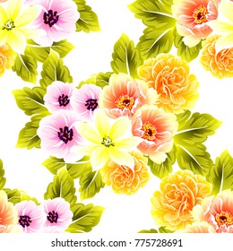 Abstract elegance seamless pattern with floral background