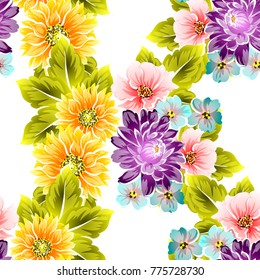 Abstract elegance seamless pattern with floral background