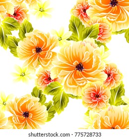 Abstract elegance seamless pattern with floral background