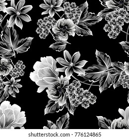 Abstract elegance seamless pattern with floral background