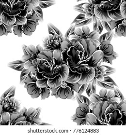 Abstract elegance seamless pattern with floral background